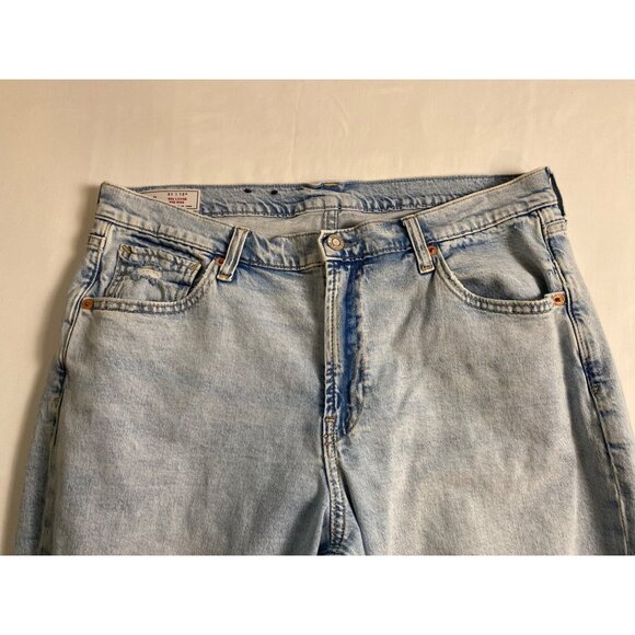 Gap Loose Jeans Women 31/12 Blue Mid Rise Ripped Light-Wash Denim Distressed Y2K - Picture 13 of 15